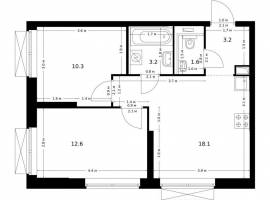 Продаётся 2-комн. квартира площадью 49.00 кв. м на 10 этаже 26...