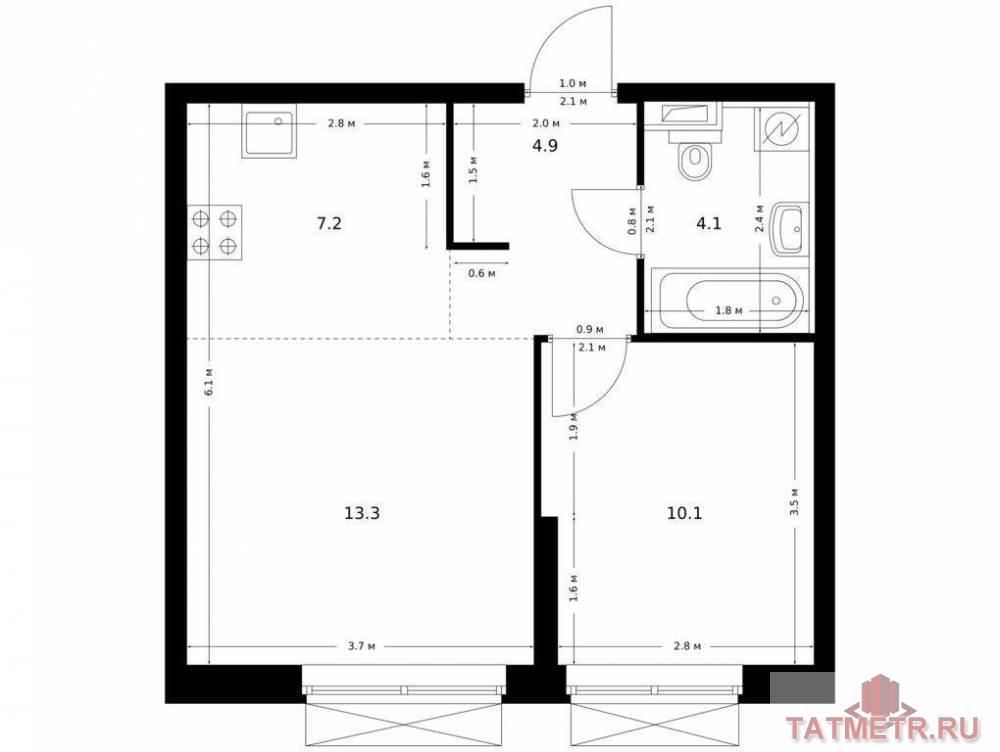 Продаётся 2-комн. квартира площадью 39.60 кв. м на 14 этаже 26 этажного дома (Корпус 1, секция 3) проекта ПИК...