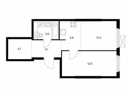 Продаётся 2-комн. квартира площадью 43.20 кв. м на 7 этаже 17...