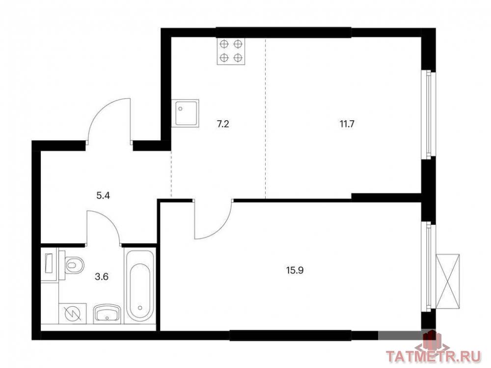 Продаётся 2-комн. квартира площадью 43.80 кв. м на 6 этаже 17 этажного дома (Корпус 6, секция 1) проекта ПИК Нокса...