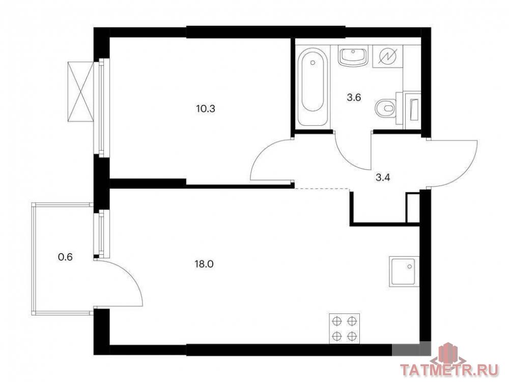 Продаётся 1-комн. квартира площадью 35.90 кв. м на 3 этаже 17 этажного дома (Корпус 6, секция 1) проекта ПИК Нокса...