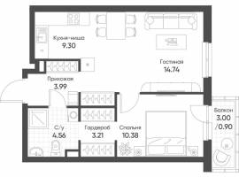 Продается 2-комн. квартира, площадью 47.08 м2 в монолитно-кирпичной...