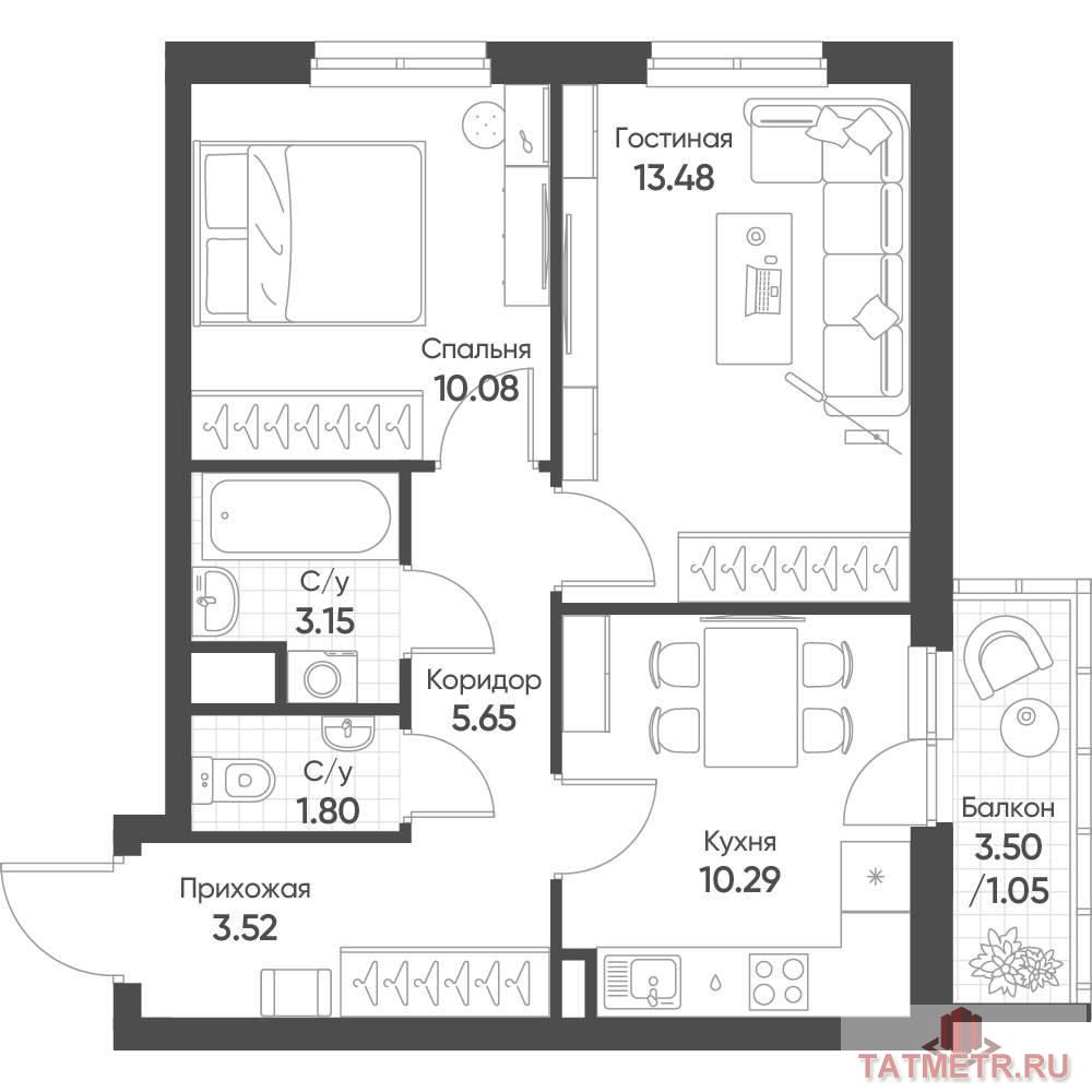 Продается 2-комн. квартира, площадью 49.02 м2 в монолитно-кирпичной новостройке в 8 мин. транспортом от м. Горки....