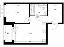 Продаётся 1-комн. квартира площадью 39.60 кв. м на 22 этаже 24...