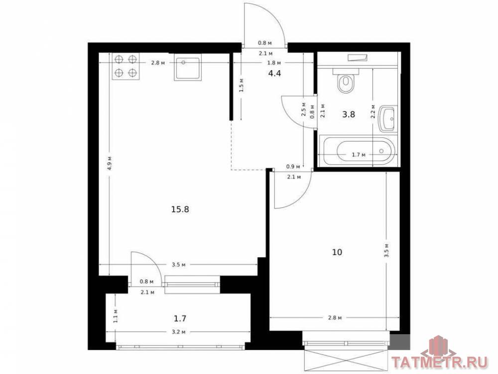 Продаётся 1-комн. квартира площадью 35.70 кв. м на 7 этаже 26 этажного дома (Корпус 1, секция 5) проекта ПИК...