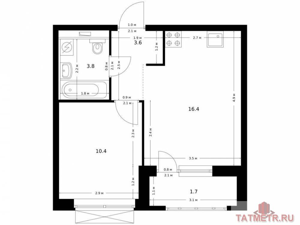 Продаётся 1-комн. квартира площадью 35.90 кв. м на 8 этаже 8 этажного дома (Корпус 1, секция 2) проекта ПИК Сиберово....