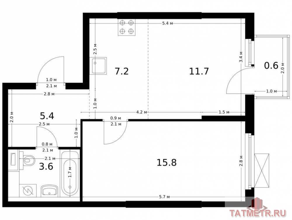 Продаётся 2-комн. квартира площадью 44.30 кв. м на 17 этаже 17 этажного дома (Корпус 6, секция 1) проекта ПИК Нокса...