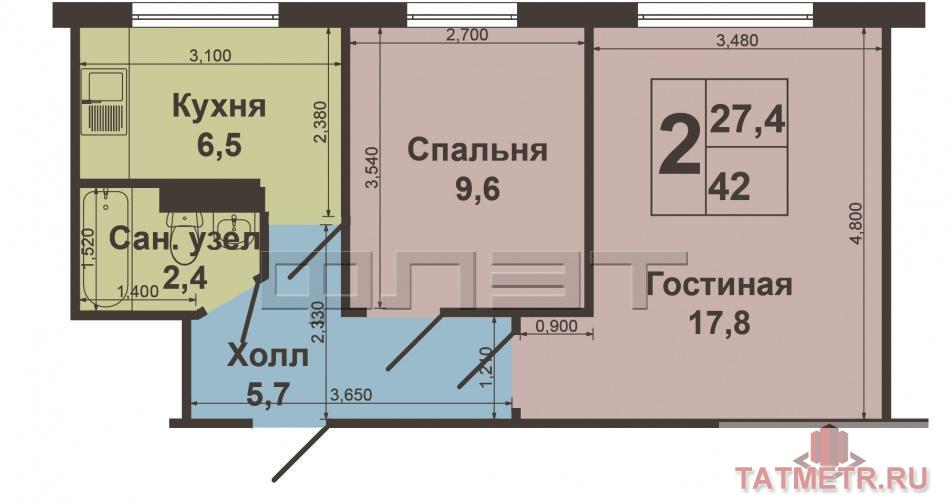 Советский район, ул. Рихарда Зорге, 12А. Продается 2К квартира на высоком 1 этаже в хорошем состоянии по цене... - 6